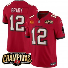 Tom Brady 12 Tampa Bay Buccaneers 2023 NFC South Champions Patch Game Men Jersey - Red