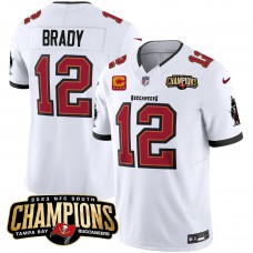 Tom Brady 12 Tampa Bay Buccaneers 2023 NFC South Champions Patch Game Men Jersey - White