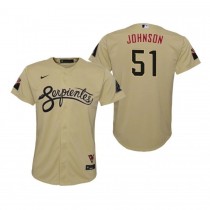 Men's Arizona Diamondbacks Randy Johnson Gold Serpientes City Connect Jersey