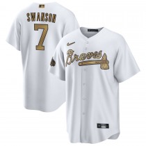 Men's Atlanta Braves Dansby Swanson White 2022 MLB All-Star Game Jersey