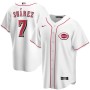 Men's Cincinnati Reds 7 Eugenio Suarez White Home Replica Player Name Jersey