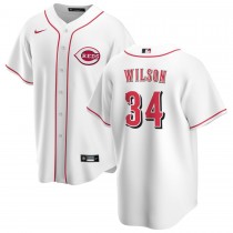 Men's Cincinnati Reds 34 Justin Wilson White Home Replica Jersey