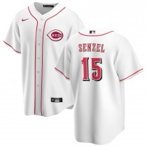 Men's Cincinnati Reds 15 Nick Senzel White Home Replica Jersey