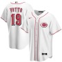 Men's Cincinnati Reds 19 Joey Votto White Home Replica Player Name Jersey