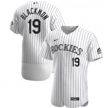 Men's Colorado Rockies 19 Charlie Blackmon White Home Authentic Player Jersey