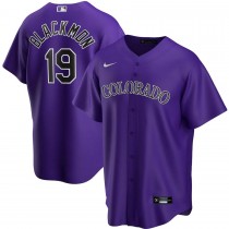 Men's Colorado Rockies 19 Charlie Blackmon Purple Alternate Replica Player Name Jersey