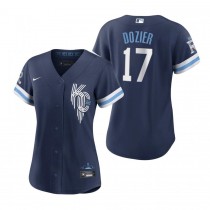 Women's Kansas City Royals Hunter Dozier Navy 2022 City Connect Game Jersey