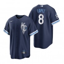 Men's Kansas City Royals Nicky Lopez Navy 2022 City Connect Game Jersey