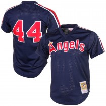 Men's California Angels Reggie Jackson Mitchell & Ness Navy Cooperstown Mesh Batting Practice Jersey