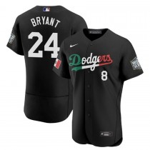 Men's Los Angeles Dodgers 8-24 Kobe Bryant Black Mexico Flag Authentic Jersey