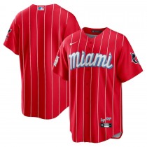 Men's Miami Marlins Red 2021 City Connect Replica Jersey