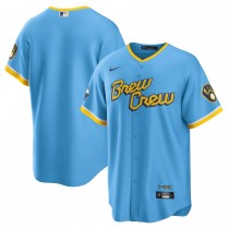 Men's Milwaukee Brewers Powder Blue 2022 City Connect Replica Team Jersey