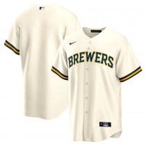 Men's Milwaukee Brewers Cream Home Replica Team Jersey