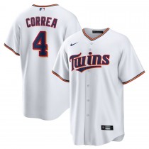 Men's Minnesota Twins 4 Carlos Correa White Replica Player Jersey