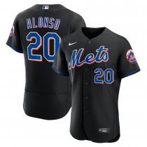 Men's New York Mets 20 Pete Alonso Black 2022 Alternate Player Jersey