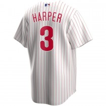 Men's Philadelphia Phillies 3 Bryce Harper White Home Replica Player Name Jersey