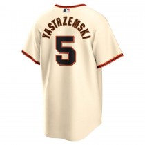 Men's San Francisco Giants 5 Mike Yastrzemski Cream Home Replica Player Jersey