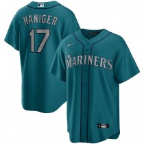 Men's Seattle Mariners Mitch Haniger 17 Aqua Alternate Replica Player Name Jersey